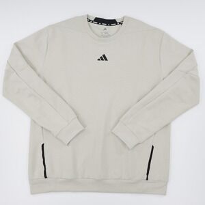 Adidas Men's Crew Neck Training Comfortable Lightweight Sweatshirt Beige Size XL